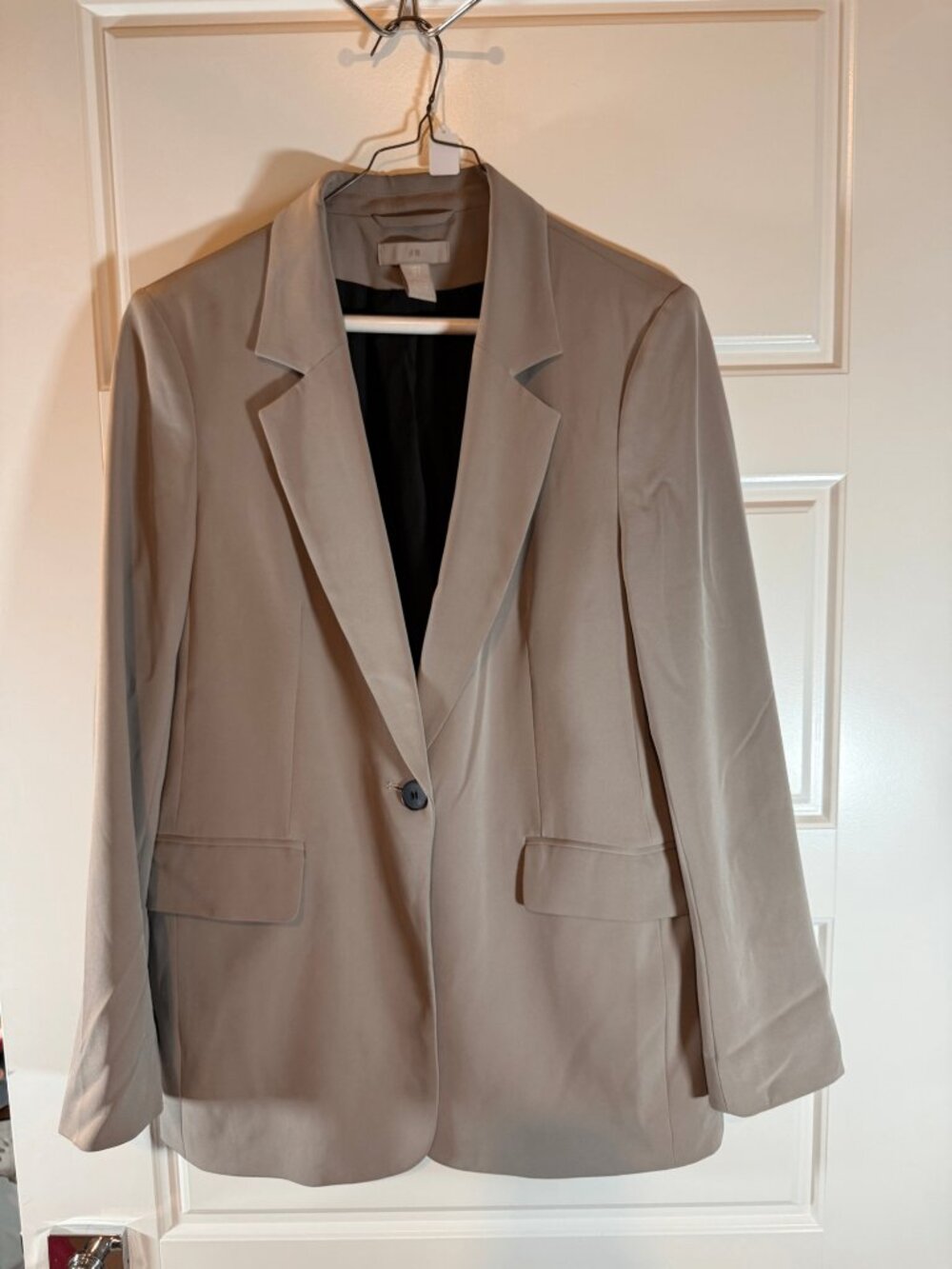 Beige Blazer with Single Button Closure Size S